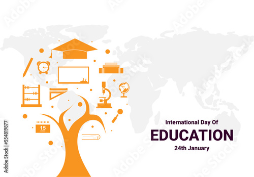 international day of education background celebrated on january 24th.