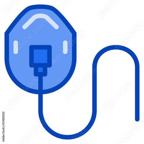 oxygen mask blue icon