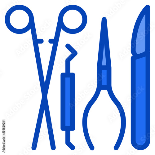 Surgery tool blue icon