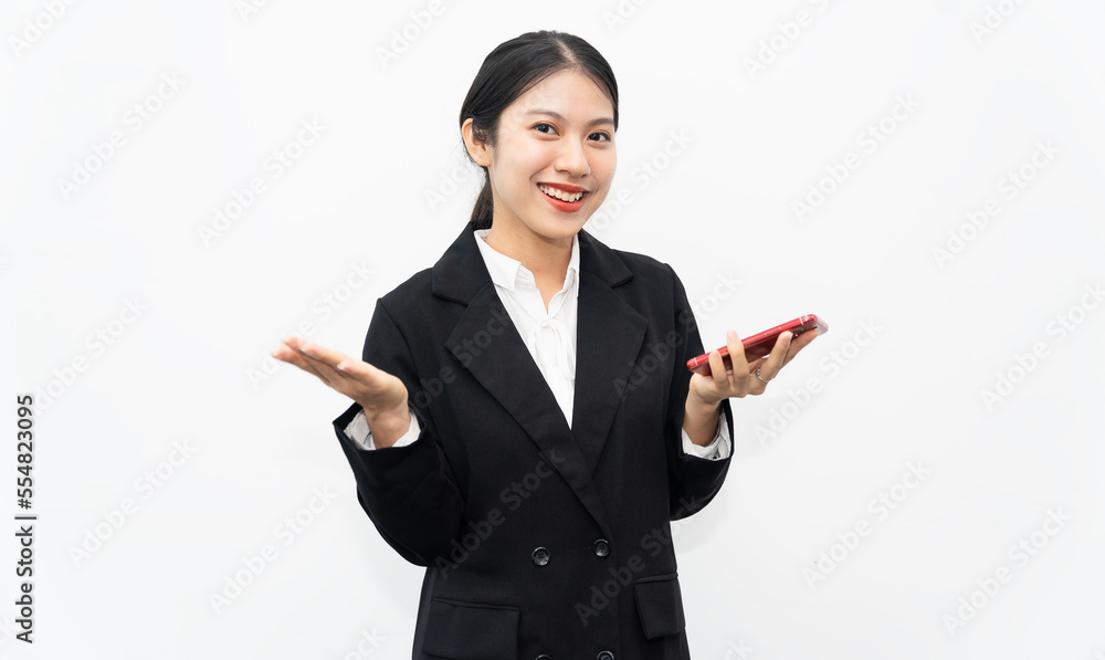 Asian businesswoman portrait on white background Asian businesswoman portrait on white background