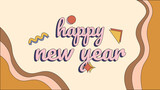 happy new year 2023 design banner with retro colour