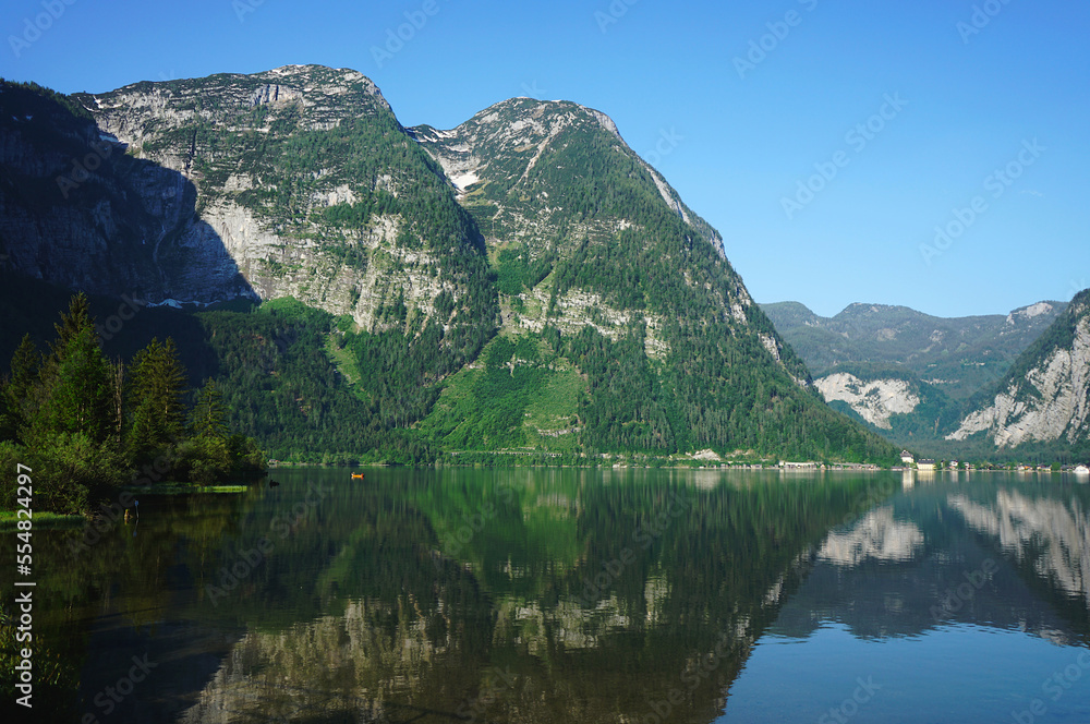 View of lakes and mountains in Europe.