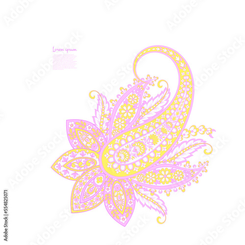 Floral Paisley vector pattern. Damask Isolated ornament