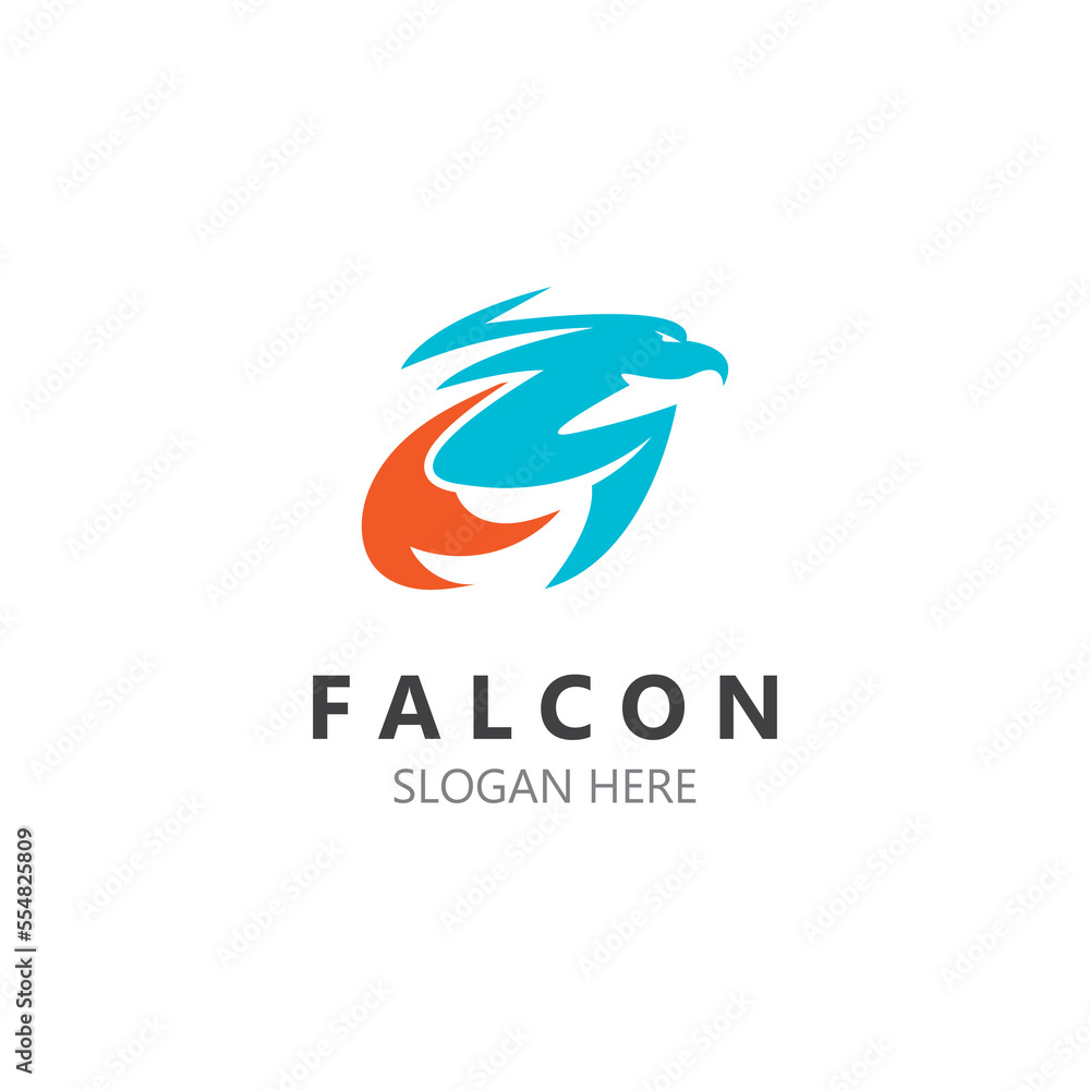 Falcon logo design image, silhouette eagle template illustration Falcon logo design image, silhouette eagle template illustration