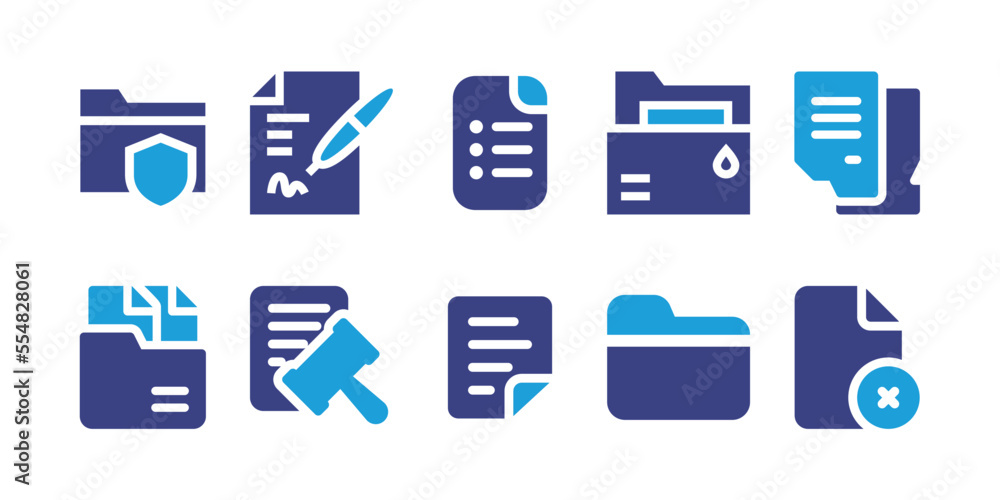 Documentation icon set. Vector illustration. Containing document, contract, documents, regulation