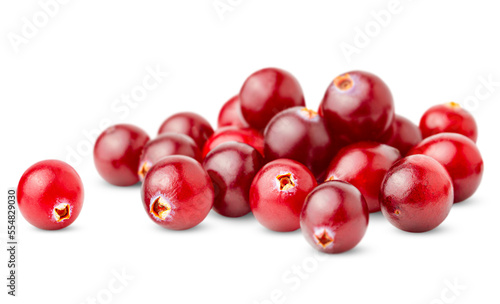 heap cranberries on a white isolated background photo