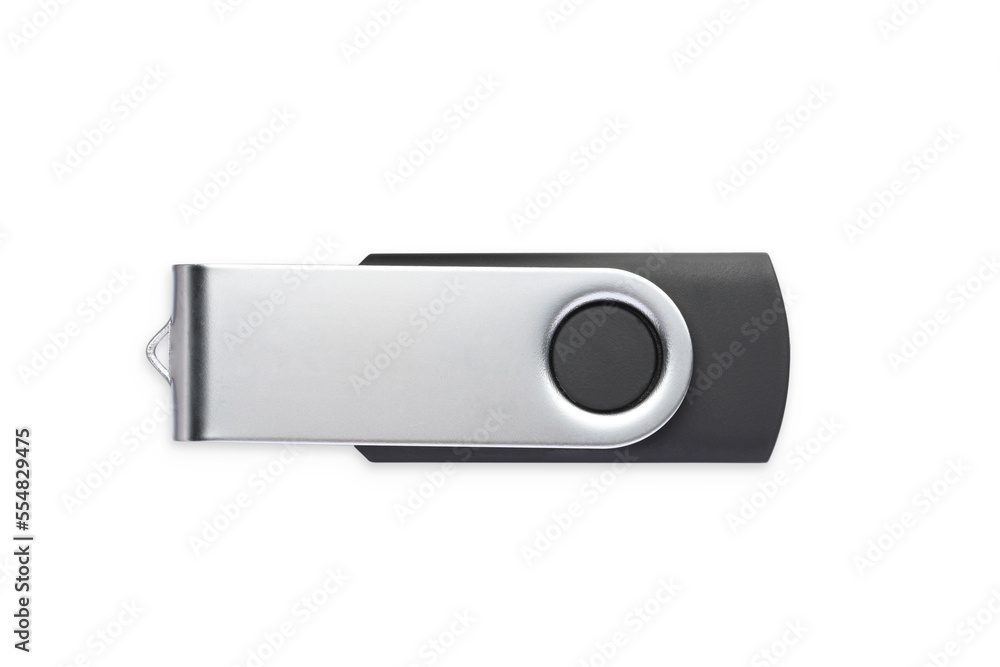 Modern usb flash drive isolated on white, top view Modern usb flash drive isolated on white, top view