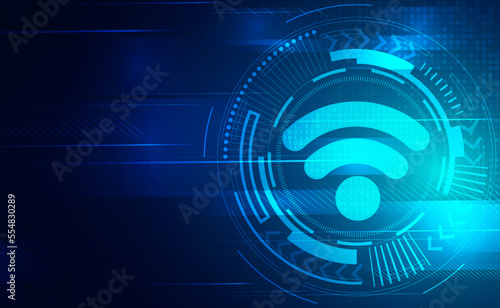 Digital technology and 4G 5G 6G network wireless internet Wi-fi connection, banner green blue background, cyber future futuristic, abstract big data network connection access tech, illustration vector