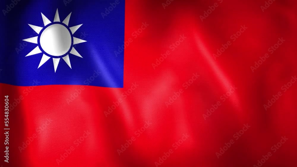 Animation of Taiwanese flag. 4K. Taiwan flag flying, Republic of China flag render animation Animation of Taiwanese flag. 4K. Taiwan flag flying, Republic of China flag render animation