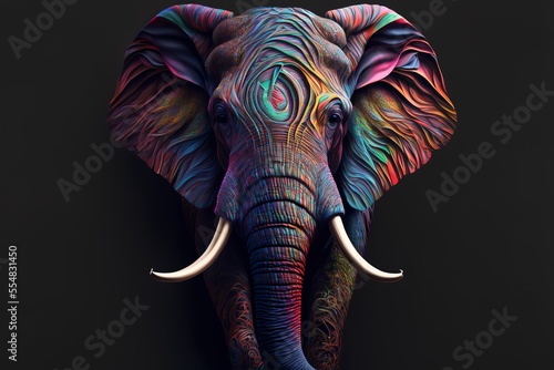 Beautiful and colored animals with glasses elephant