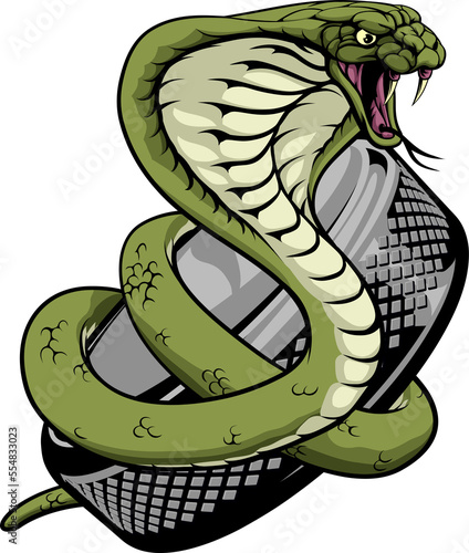 Cobra Snake Ice Hockey Team Sports Cartoon Mascot photo