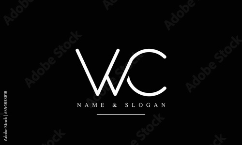 WC, CW, W, C abstract letters logo mongram
