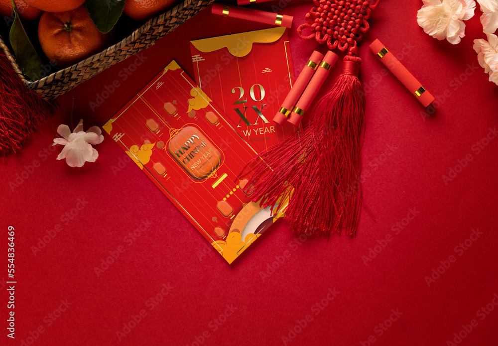 Chinese New Year Envelope Mockup Stock Template | Adobe Stock
