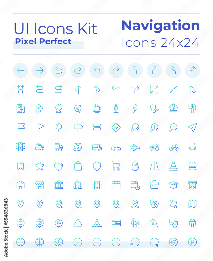 Tracking real time location pixel perfect gradient linear ui icons set. Navigational tool. Line contour user interface symbols. Vector isolated outline illustrations. Montserrat Bold, Light fonts used Tracking real time location pixel perfect gradient linear ui icons set. Navigational tool. Line contour user interface symbols. Vector isolated outline illustrations. Montserrat Bold, Light fonts used