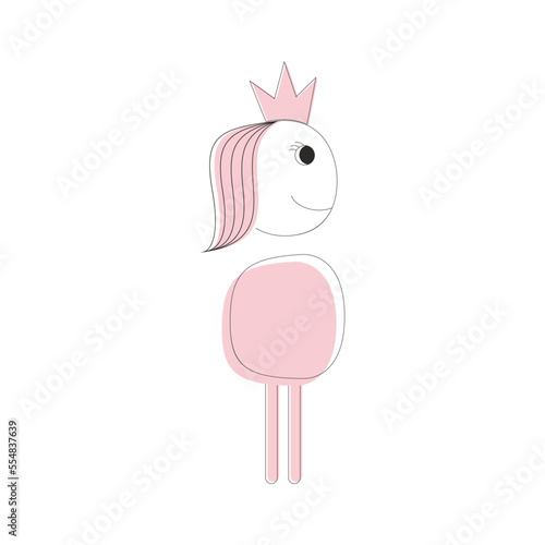 Illustration - little girl with a crown - indicated for baptism invitation