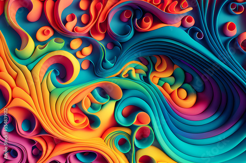 Seamless Abstract Colorful Design, texture, curvy and artistic Illustration pattern
