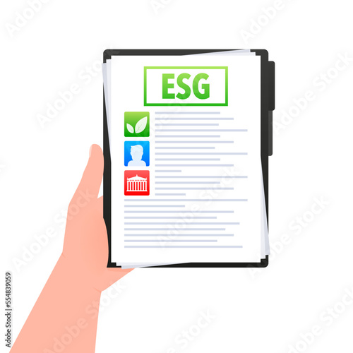 ESG - Environmental, social, and corporate governance in the hand document file