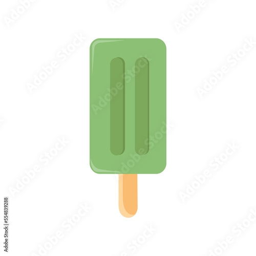 Matcha ice cream icon isolated vector for stickers, postcards, notebook