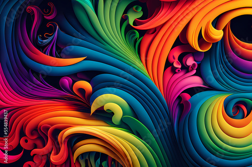 Seamless Abstract Colorful Design, texture, curvy and artistic Illustration pattern