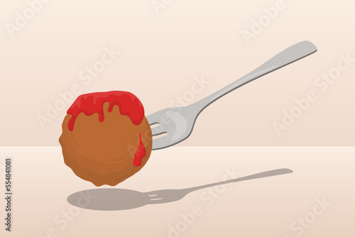 Delicious meatball illustration in vector design