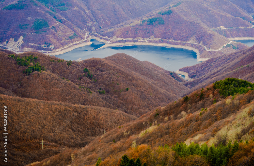 Amazing view of Magnificent autumn carpet in The Rhodope mountains