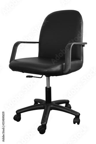 Konstfotografi Black leather office chair