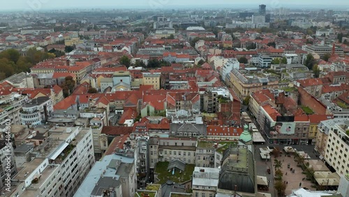 A Bird's Eye View of Historic Zagreb: Exploring the Red Roofs of the capital Old Town