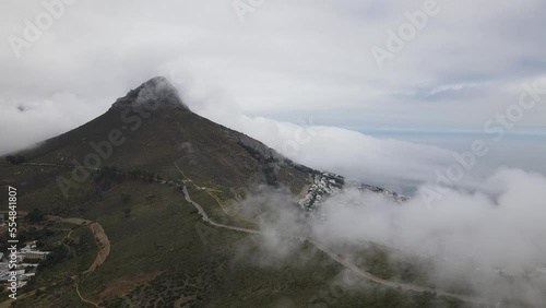 Sea Point part of the cape town city hiding behind the cover of clouds. 