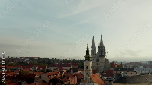A Bird's Eye View of Historic Zagreb: Exploring the Red Roofs of the capital Old Town