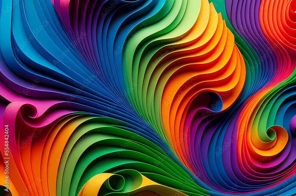Fototapeta premium Seamless Abstract Colorful Design, texture, curvy and artistic Illustration pattern