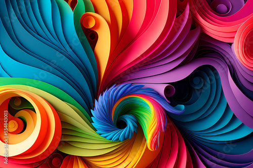 Wallpaper Mural Seamless Abstract Colorful Design, texture, curvy and artistic Illustration pattern Torontodigital.ca