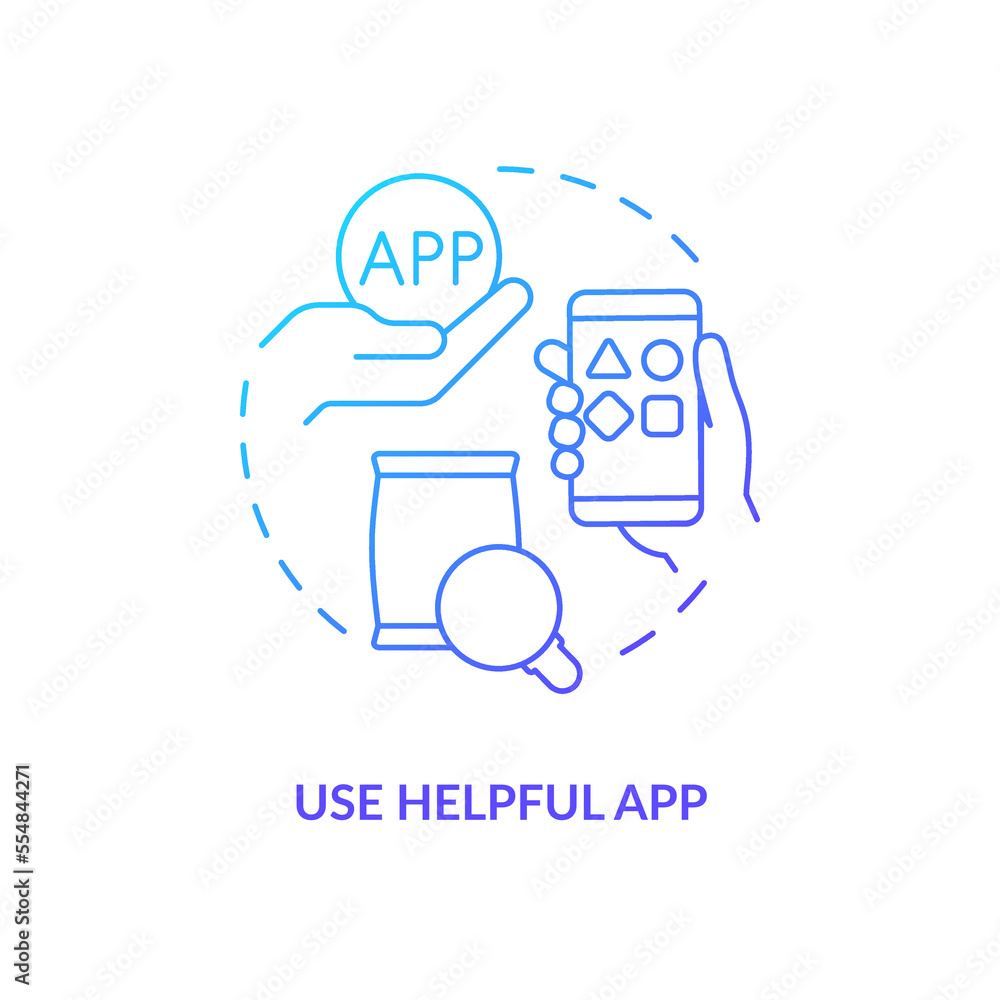 Use helpful app blue gradient concept icon. Add review on product. Method to get client feedback abstract idea thin line illustration. Isolated outline drawing. Myriad Pro-Bold font used Use helpful app blue gradient concept icon. Add review on product. Method to get client feedback abstract idea thin line illustration. Isolated outline drawing. Myriad Pro-Bold font used