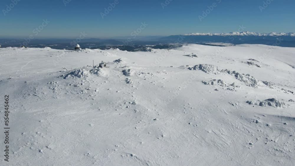 Aerial Winter view of Vitosha Mountain near Cherni Vrah peak, Sofia City Region, Bulgaria Aerial Winter view of Vitosha Mountain near Cherni Vrah peak, Sofia City Region, Bulgaria