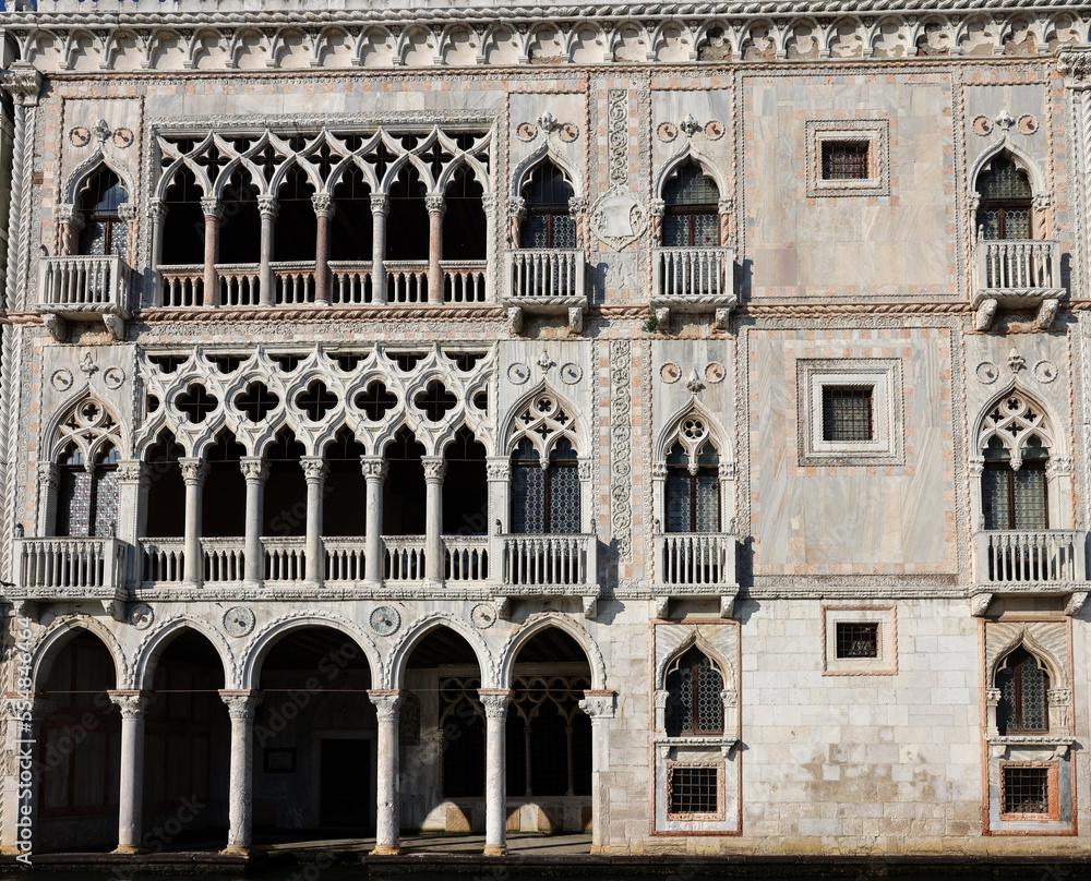  Ca d'Oro palace on Grand Canal, the seat of the Galleria Giorgio Franchetti museum. Venice, Italy