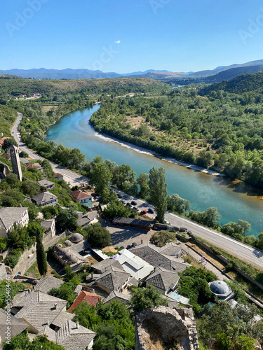 View of Neretva River, Pocitelj, Bosnia and Herzegovina photo
