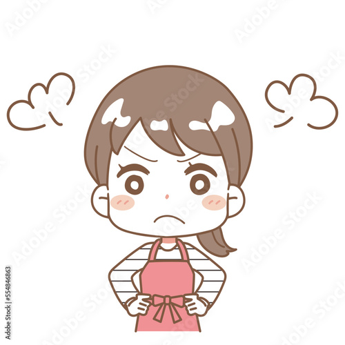 Illustration of an angry woman.