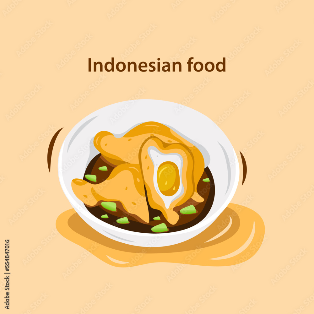 Obraz premium traditional Indonesian food pempek eggs with vinegar vector