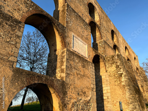 Amorite aqueduct. A 16th-century aqueduct that supplied water to the fortified city of Elvas. It was connected after the city's wells dried up. The length of the aqueduct is 7.5 km.  photo