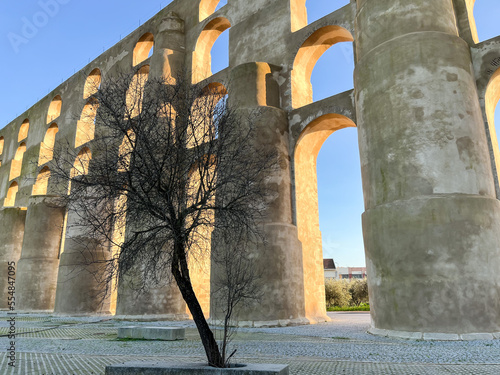 Amorite aqueduct. A 16th-century aqueduct that supplied water to the fortified city of Elvas. It was connected after the city's wells dried up. The length of the aqueduct is 7.5 km.  photo