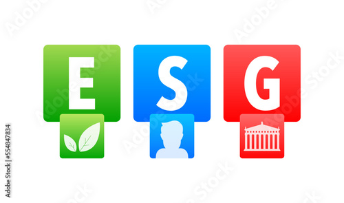 ESG - Environmental, social, and corporate governance. Socially responsible investing strategy