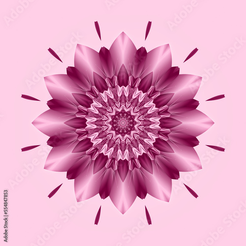 3d effect - abstract polygonal floral fractal graphic 