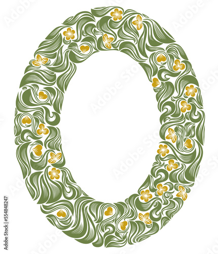 Floral frame made of leaves...