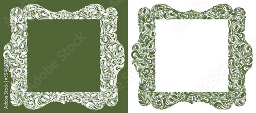 Floral frame made of leaves...