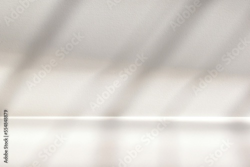 oblique stripes sunlight shadow on abstract white stage wall background