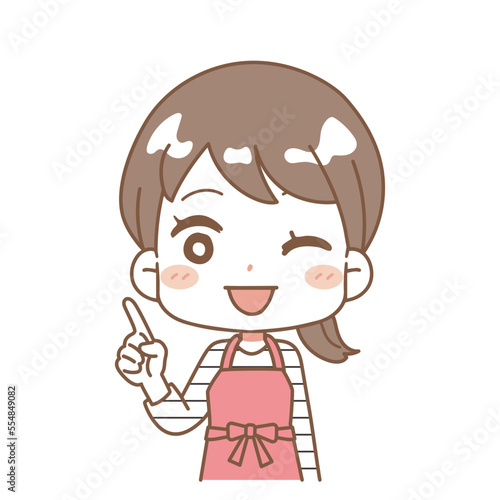 Illustration of a woman pointing a finger.