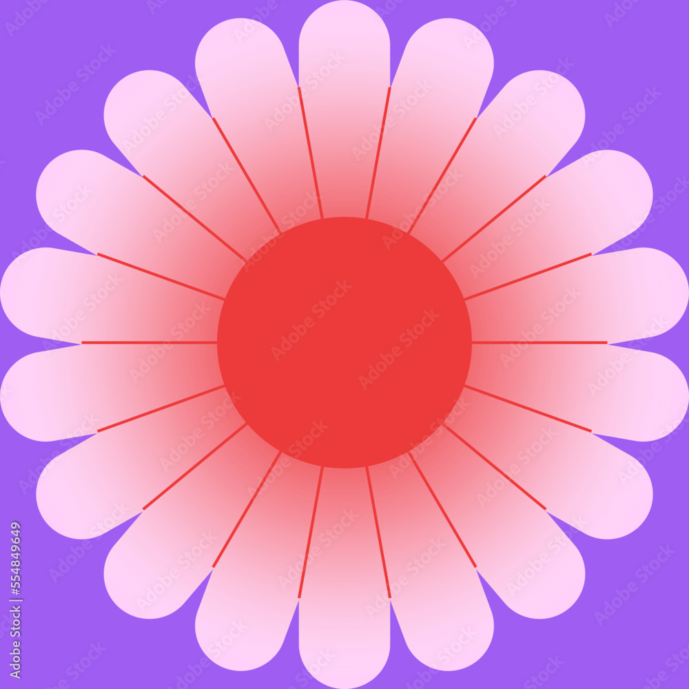 Obraz premium Daisy flower in square vector illustration in gradient design