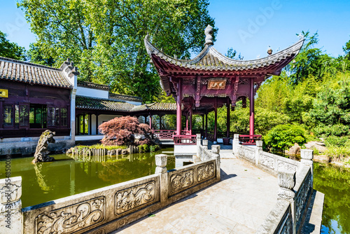 Chinesischer Garten im Bethmannpark in Frankfurt am Main
