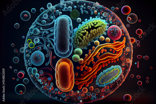 AMR Antimicrobial resistance concept - illustration of bacterias with antimicrobial antibiotic resistance photo