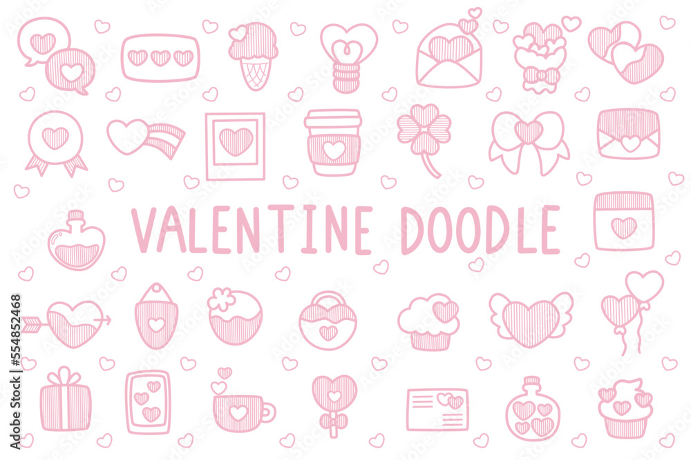 Valentine Doodle Decorations Collection 