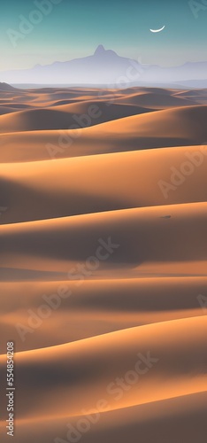 Generative AI,scenic view of desert against sky during sunset © Steak